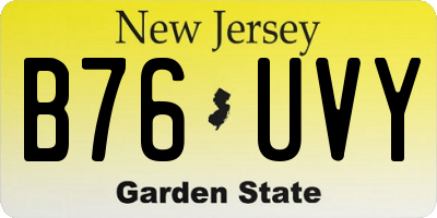 NJ license plate B76UVY