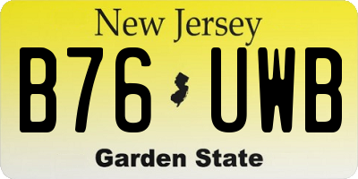 NJ license plate B76UWB