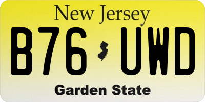 NJ license plate B76UWD