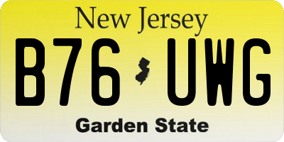 NJ license plate B76UWG