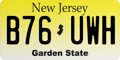 NJ license plate B76UWH