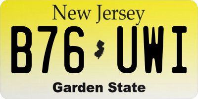 NJ license plate B76UWI