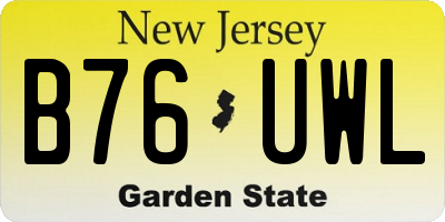 NJ license plate B76UWL