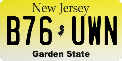 NJ license plate B76UWN