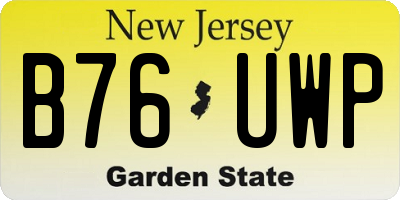NJ license plate B76UWP