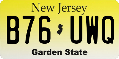 NJ license plate B76UWQ