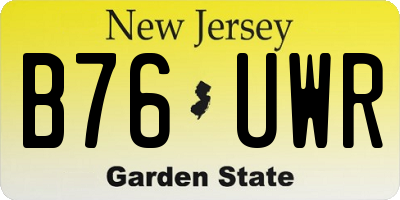 NJ license plate B76UWR