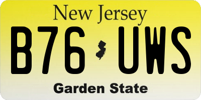 NJ license plate B76UWS
