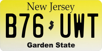 NJ license plate B76UWT