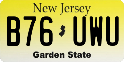 NJ license plate B76UWU