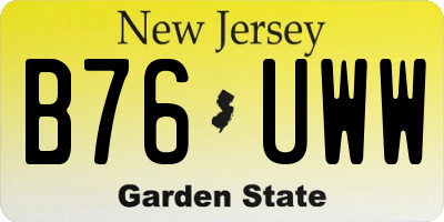 NJ license plate B76UWW