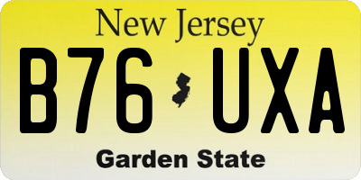 NJ license plate B76UXA