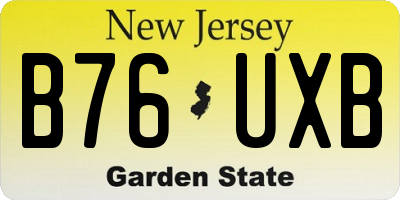 NJ license plate B76UXB