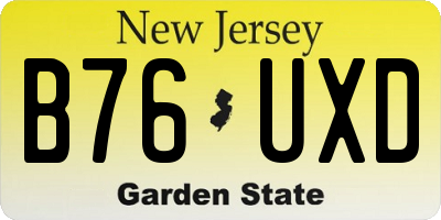 NJ license plate B76UXD