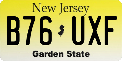 NJ license plate B76UXF