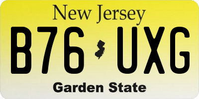 NJ license plate B76UXG