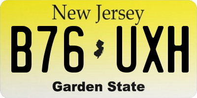 NJ license plate B76UXH