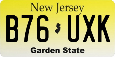 NJ license plate B76UXK