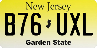 NJ license plate B76UXL
