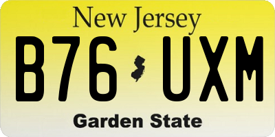 NJ license plate B76UXM