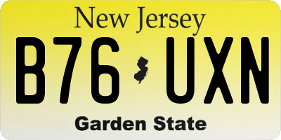 NJ license plate B76UXN