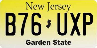 NJ license plate B76UXP