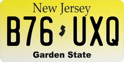 NJ license plate B76UXQ