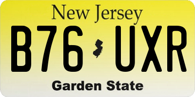 NJ license plate B76UXR