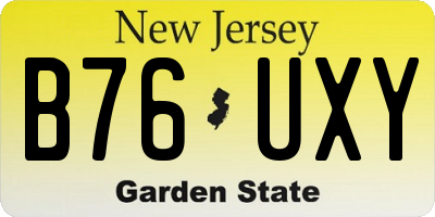 NJ license plate B76UXY