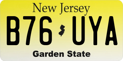 NJ license plate B76UYA