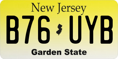 NJ license plate B76UYB