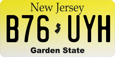 NJ license plate B76UYH
