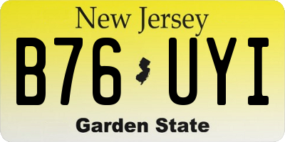 NJ license plate B76UYI