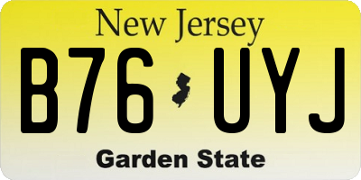 NJ license plate B76UYJ