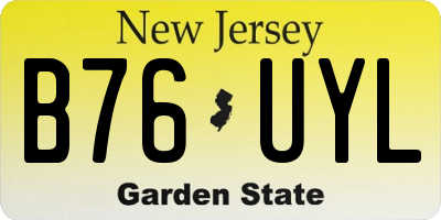 NJ license plate B76UYL