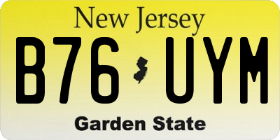 NJ license plate B76UYM