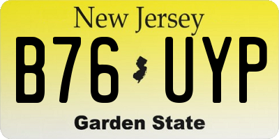 NJ license plate B76UYP
