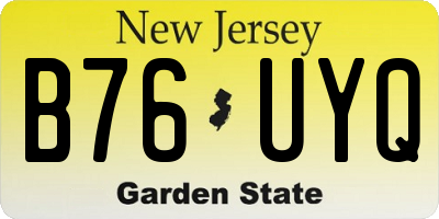 NJ license plate B76UYQ