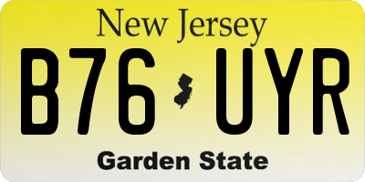 NJ license plate B76UYR