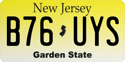 NJ license plate B76UYS