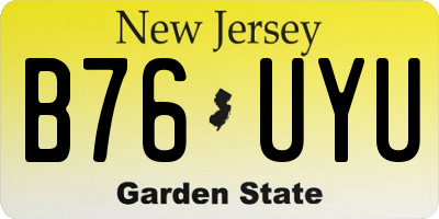 NJ license plate B76UYU