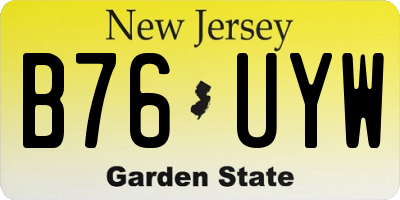 NJ license plate B76UYW