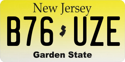 NJ license plate B76UZE