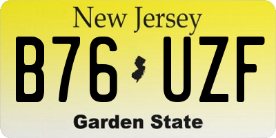NJ license plate B76UZF