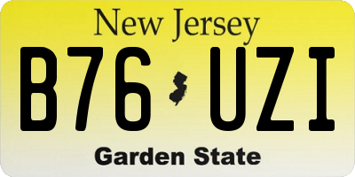 NJ license plate B76UZI