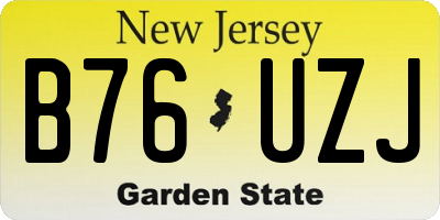 NJ license plate B76UZJ