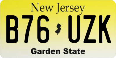 NJ license plate B76UZK