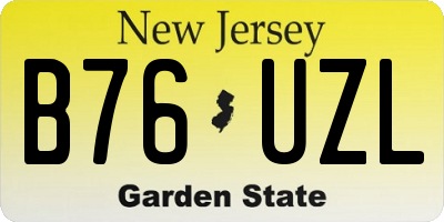 NJ license plate B76UZL