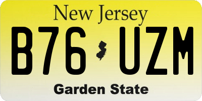 NJ license plate B76UZM