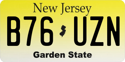 NJ license plate B76UZN